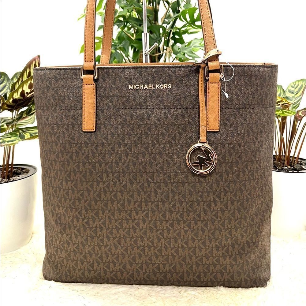 🔥🎁NWT! Michael Kors Morgan Large Tote Handbag Brown Msrp$248.00